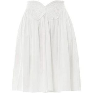 Carven Oxford Eyelet Embroidered Full Skirt